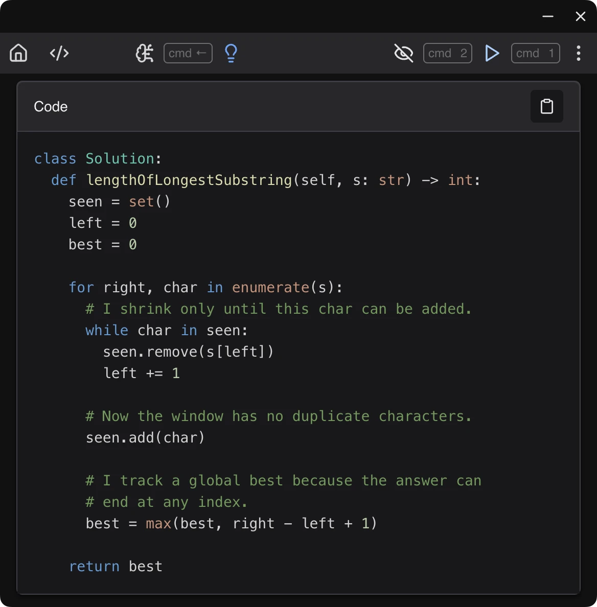 Code generated by CodingInterviewAI