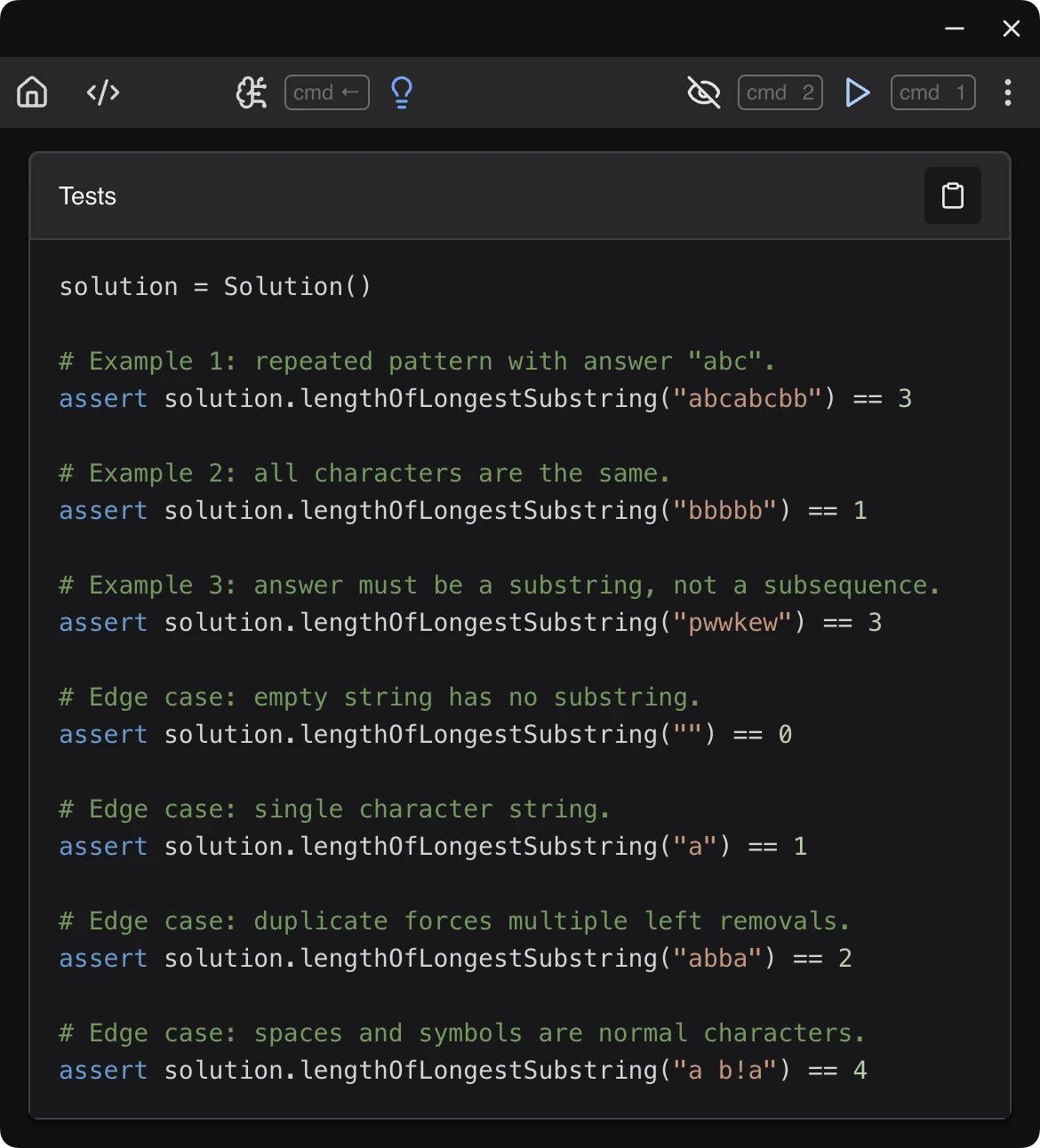 Tests generated by CodingInterviewAI